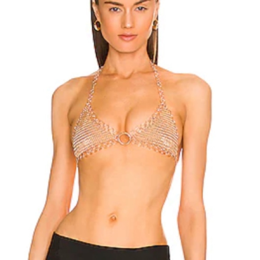 Camila Coelho bralette in gold chain